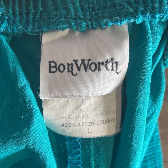 Vintage Womens Large Bon Worth Bermuda Set Green W/Parrots - Picture 11 of 16